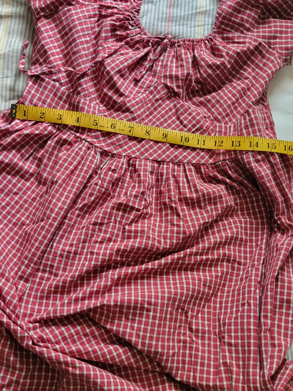 Universal Thread Girls Red Plaid Puff-Sleeve Dress - Picture 4 of 5